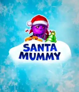  Experience the whimsical "Santa Mummy" slot game by Belatra, highlighting a mummified Santa dressed in festive holiday attire. This colorful image captures the mummy with a bright purple hue, wearing a Santa hat, surrounded by snowy blue and frosty snowflakes. The game's title, "Santa Mummy," is boldly written in large, icy blue letters.