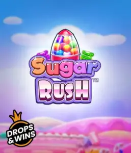 Dive into the delightful world of the Sugar Rush slot game by Pragmatic Play, showcasing a bright candy dispenser set against a dreamy background of candyland. This graphic evokes the playfulness of the slot, highlighted with multicolored candies and charming typography. Ideal for those with a sweet tooth, delivering endless entertainment. 